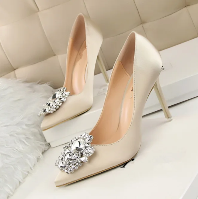 c10418a elegant wedding party women satin high heel dress shoes
