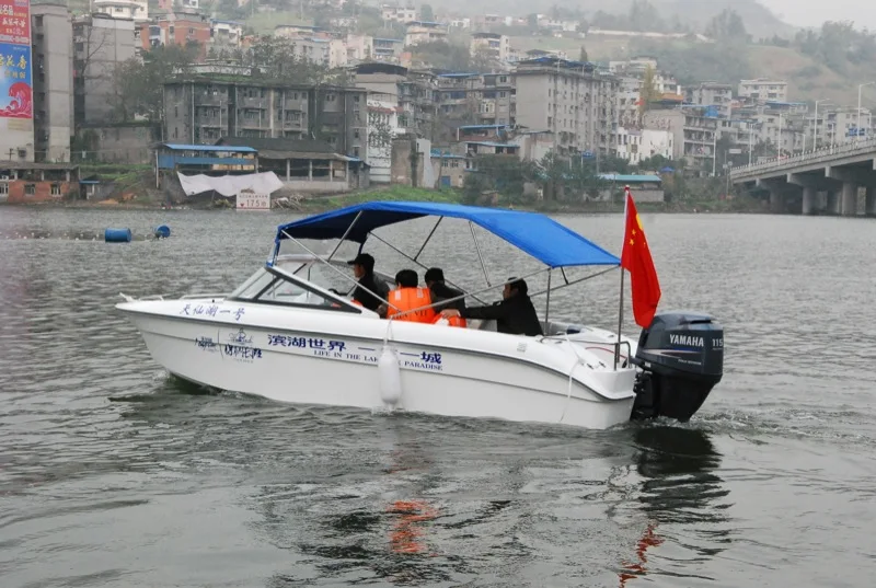 SANJ Стекловолоконная высокоскоростная маленькая Спортивная моторная лодка, рыболовная фабрика