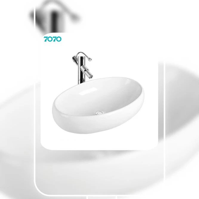 ISO 9001 High Quality Bathroom Sanitary Ware Oval Wash Basin Sink Art Basin Countertop Sinks Ceramic Bathroom Furniture Modern