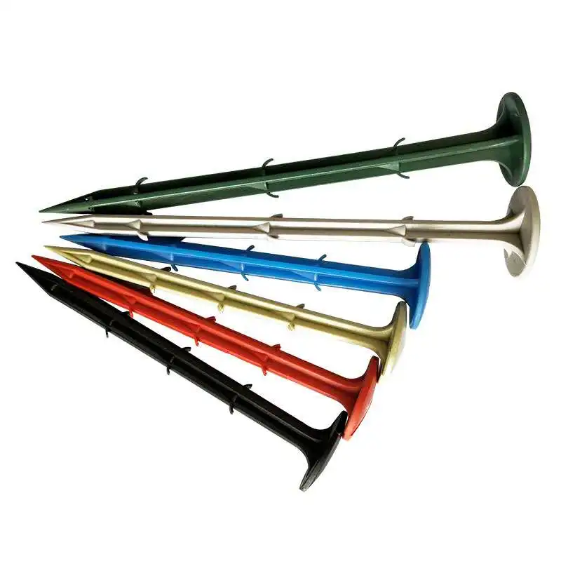Plastic Garden Securing Pegs Tool Flexible Fixing Fabric Peg Nails Landscape Edging Stakes Barb Staples Large Nail Head for Weed