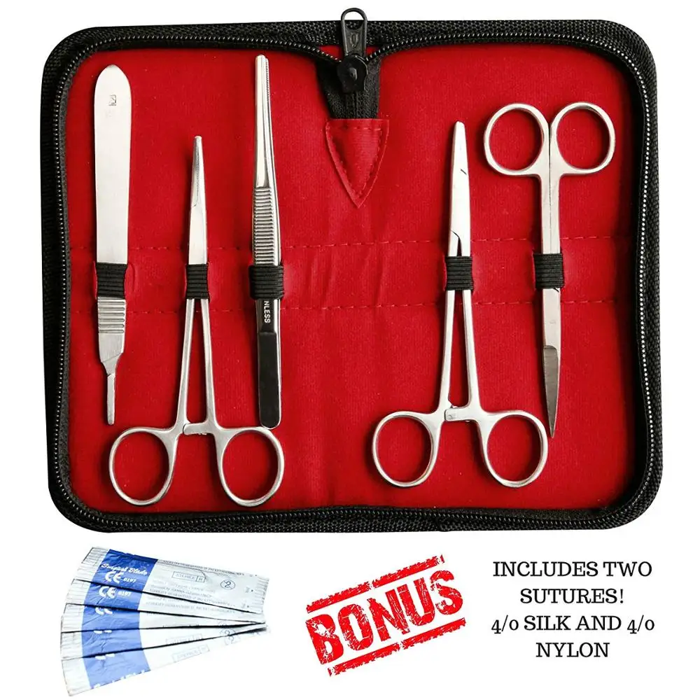 
Advanced Biology Lab Anatomy Medical Student Dissection Kit Set Scalpel Knife Handle Blades Suture Kit 