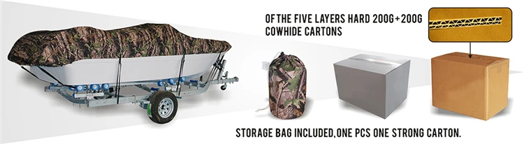 NHCX Universal Trailerable Boat Cover Jungle Wood Camo Style Boat Cover