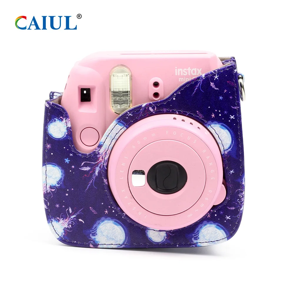 Кожаный чехол с перьями для камеры Instax Mini 9 с защитой от царапин