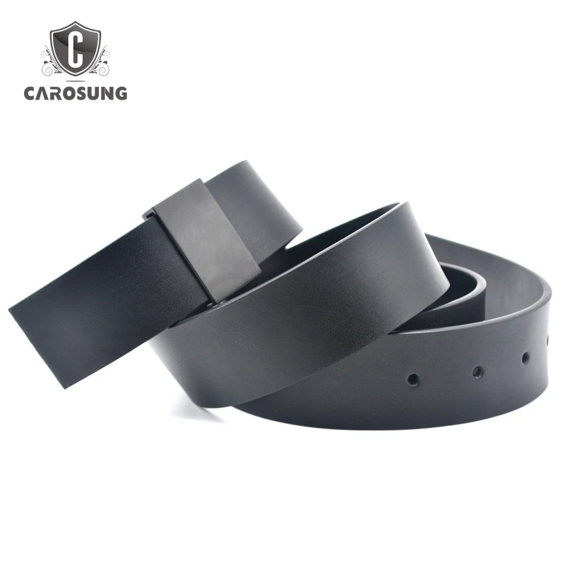 Factory High Quality PU Synthetic Leather Belt Without Buckle Black Belts Strap for Men