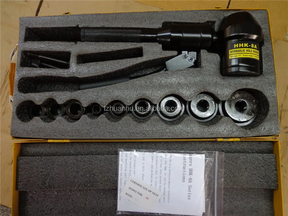 Hydraulic punch driver, hydraulic hole punch HHK-8A