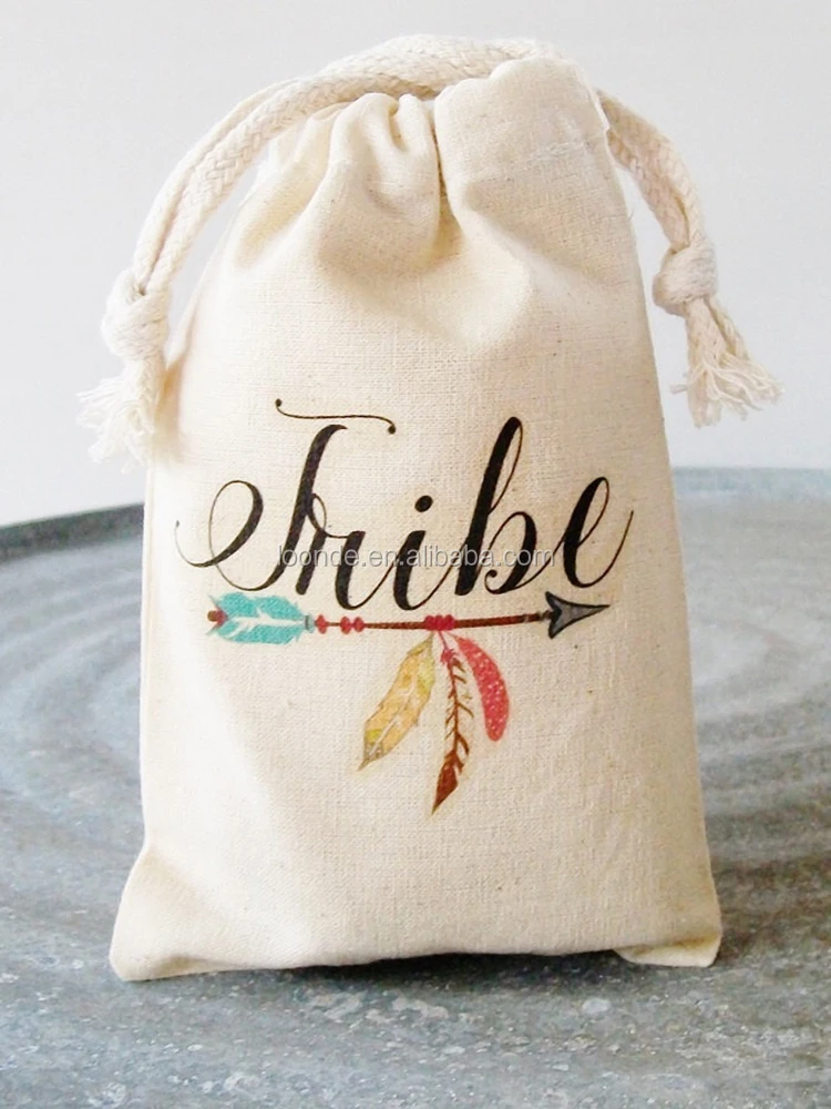
Custom bride tribe tote bag cotton packaging drawstring bag 