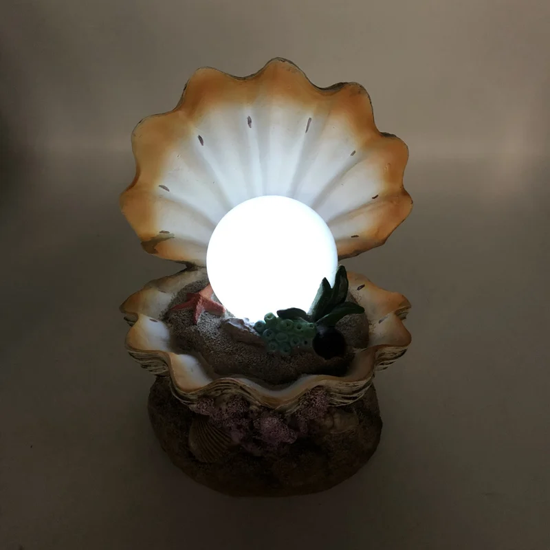 Garden Outdoor Solar LED Light Lawn and Yard Resin Clam Shell