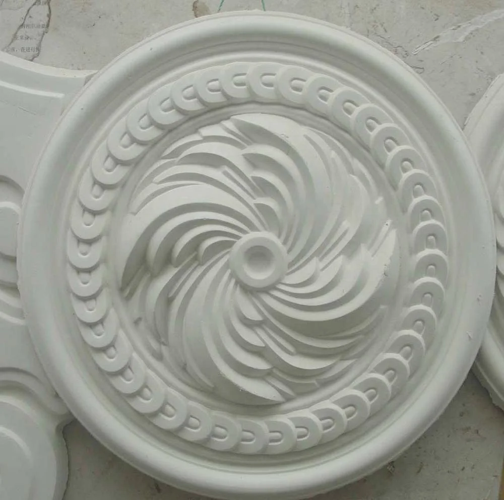 High quality beautiful 3D flower design gypsum cornice mould and gypsum lamp disk/cornice crown ceiling medallion
