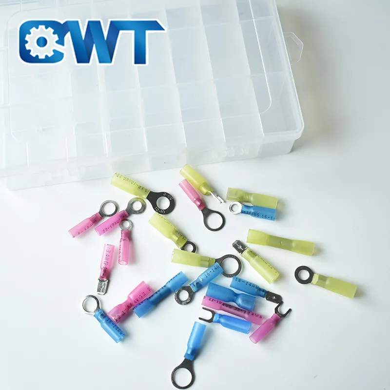 QWT 270PCS insulated female crimp spade ring butt heat Shrink wire connectors terminals kit