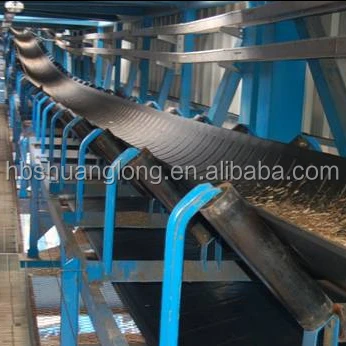 slope transportation patterned v conveyor belts for road construction application