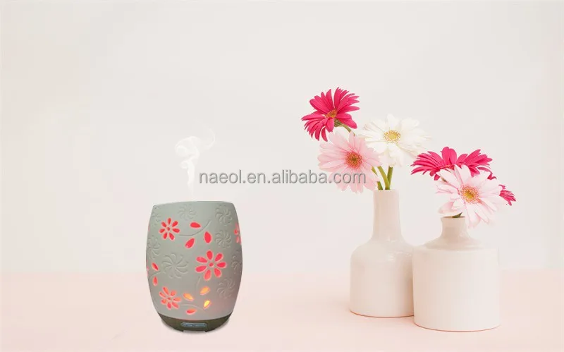 Household decorations ceramic flower essential aroma oil diffuser