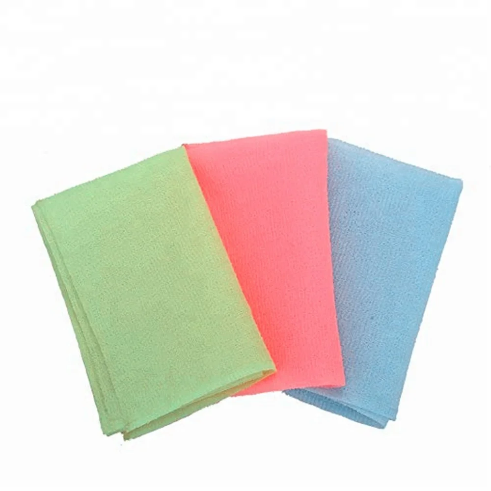 Durable  Long Exfoliating Nylon Bath Cloth scrubber Towel Shower Washcloth SPA exfoliator scrub For Body soft skin