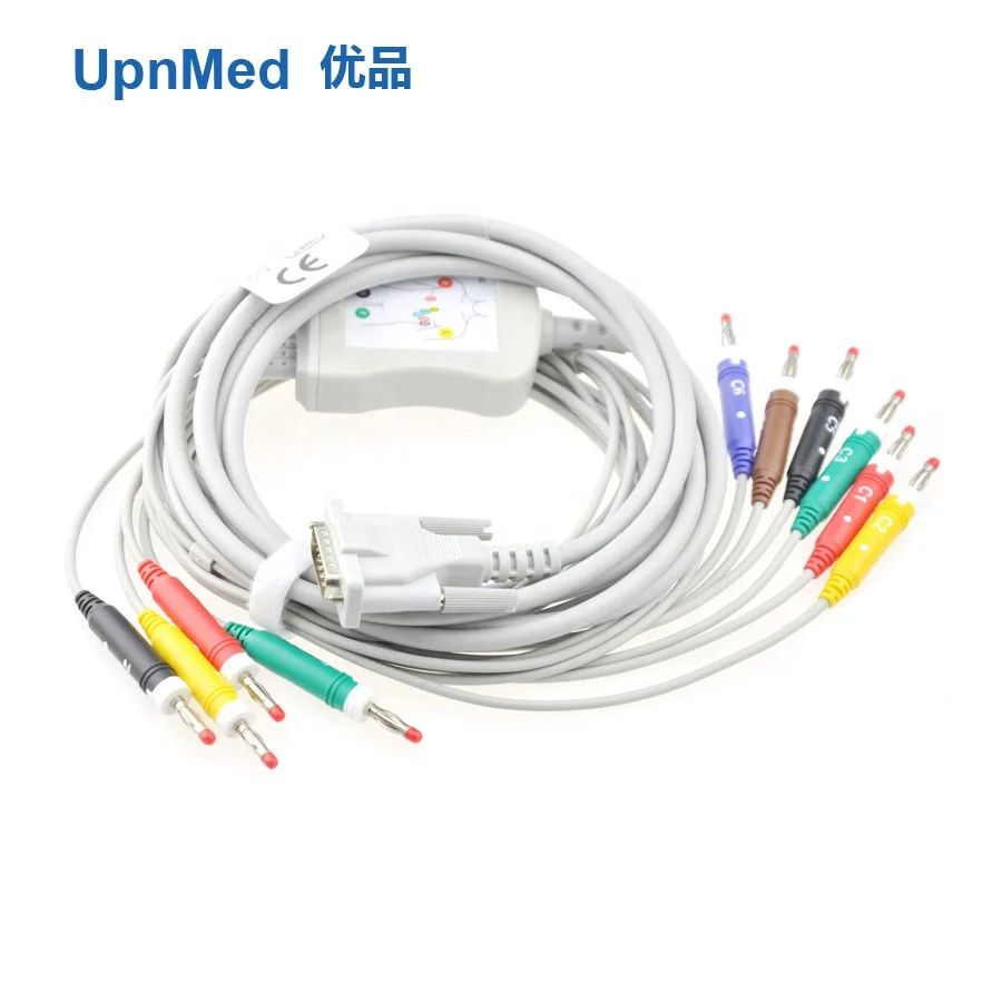 Siemens Hellige one-piece 10-Lead EKG cable with leadwires