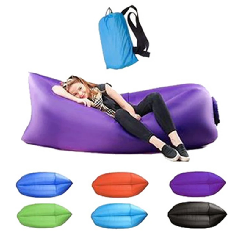 Fast Folding Camping Sleeping bags Adult Beach Lounge Chair Light Sleeping Bag Waterproof Inflatable Bag Air Lazy Sofa