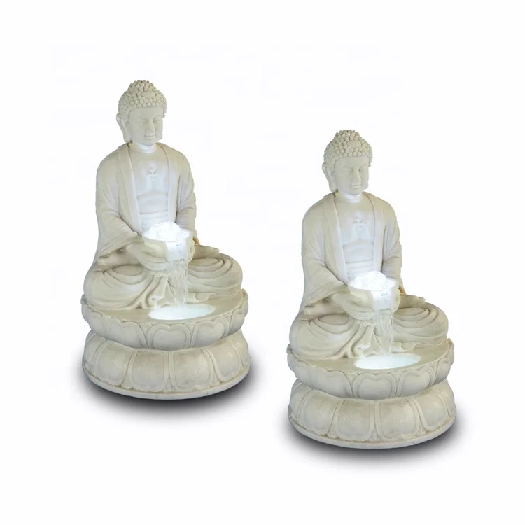 Garden Decorative Sand Stone Buddha Statue Water Fountain