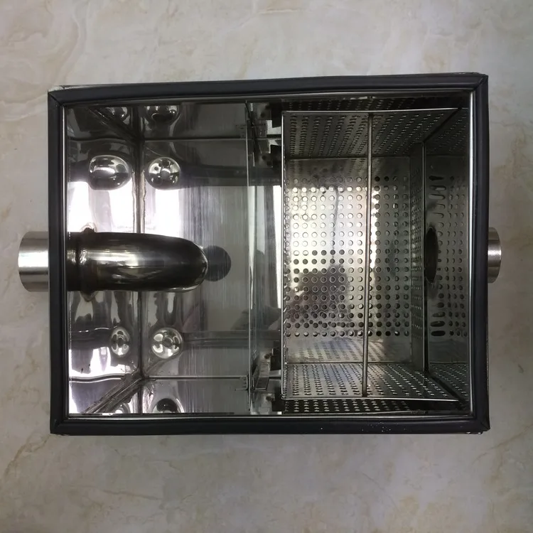  Portable Stainless Steel Kitchen Under Sink Grease Trap Oil Water Separator Restaurant Interceptor Sewage Treatment