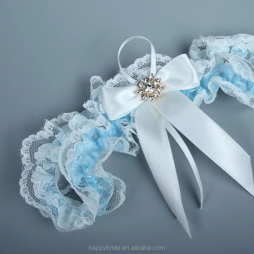 
Blue Wedding lace Garter for Bridal WG1035 