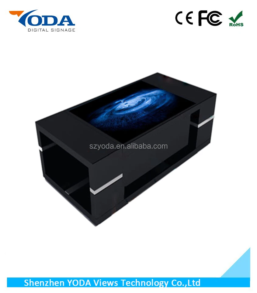 Luxury lifting LCD Windows Operating System Restaurant touch table with integrated monitor