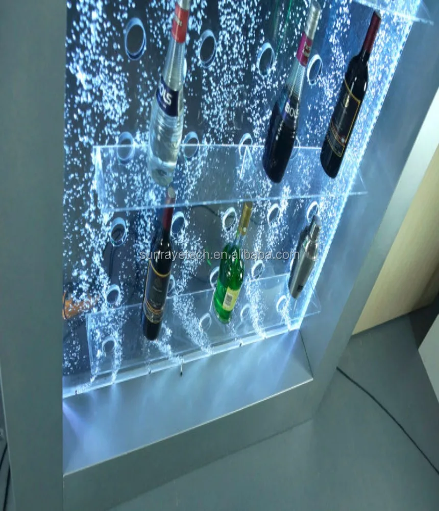 
Floor-Standing LED water bubble feature cabinet with displayer shelves for KTV restaurant Bar Club home furniture 