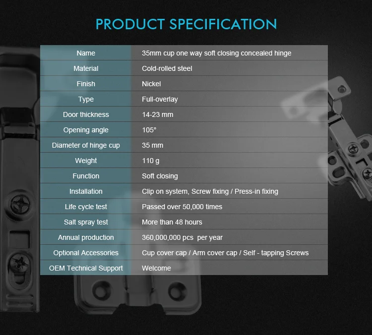 Topcent CH.3339 крепежные петли односторонние кухонные мягкие закрытые