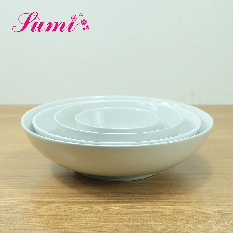 Wholesale ceramic white pasta bowl big salad bowl ceramic