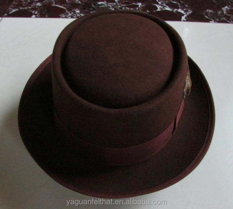 wholesale custom made Wool Felt Porkpie hat Pork Pie Gatspy Hat