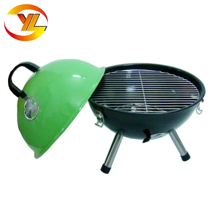 wholesales 12 14 inch portable charcoal bbq grill round mini ball shape iron collapsible tabletop small camp picnic hiking stove