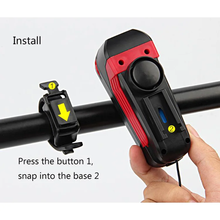 Speaker 140DB Bike Front Light Touched Horn Bell T6 USB charge Waterproof Integrated Speaker Bicycle Lights