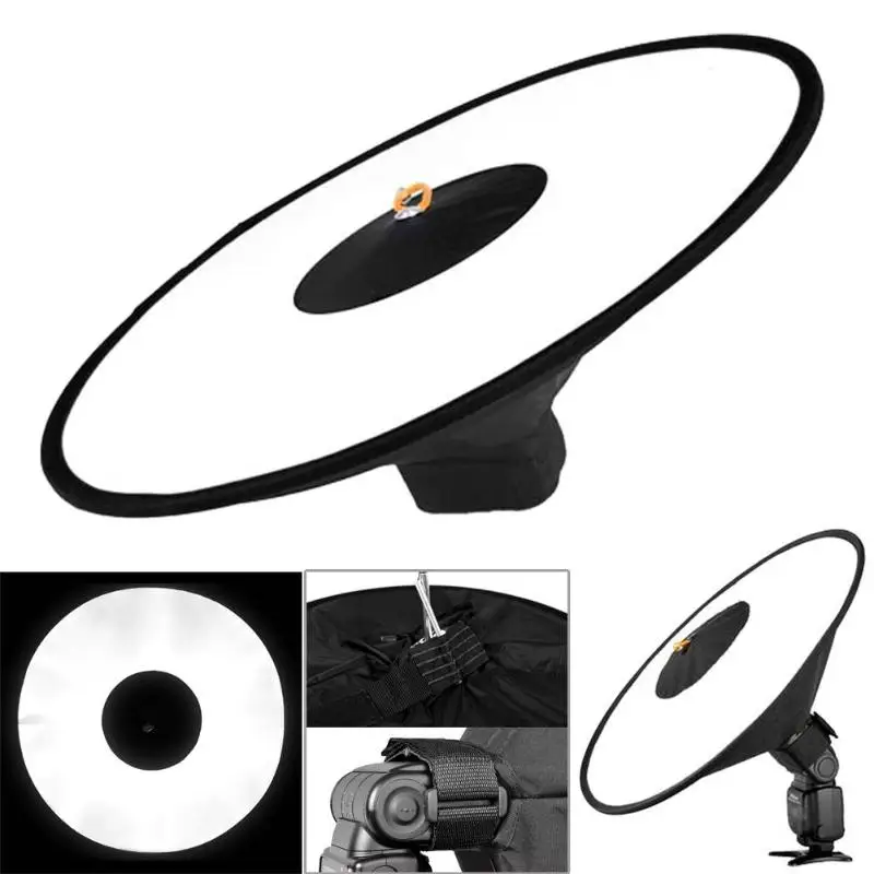 New Black 43cm Portable Round Softbox Universal Photography Studio Flash Diffuser Soft Box Strap Oxford Cloth For Camera Flash