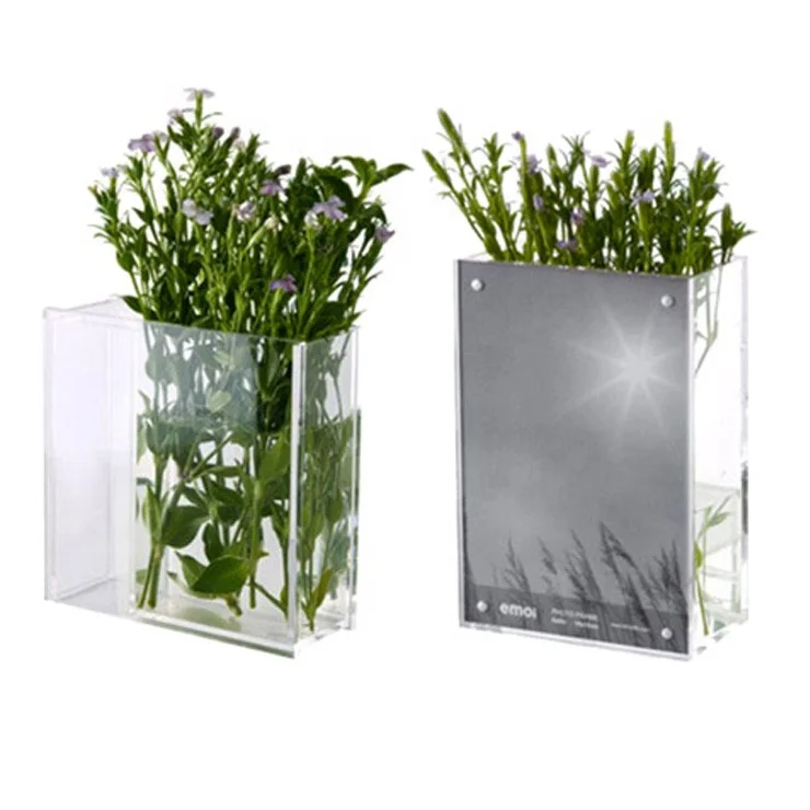 Factory price transparent tabletop flower acrylic vase small flower vase
