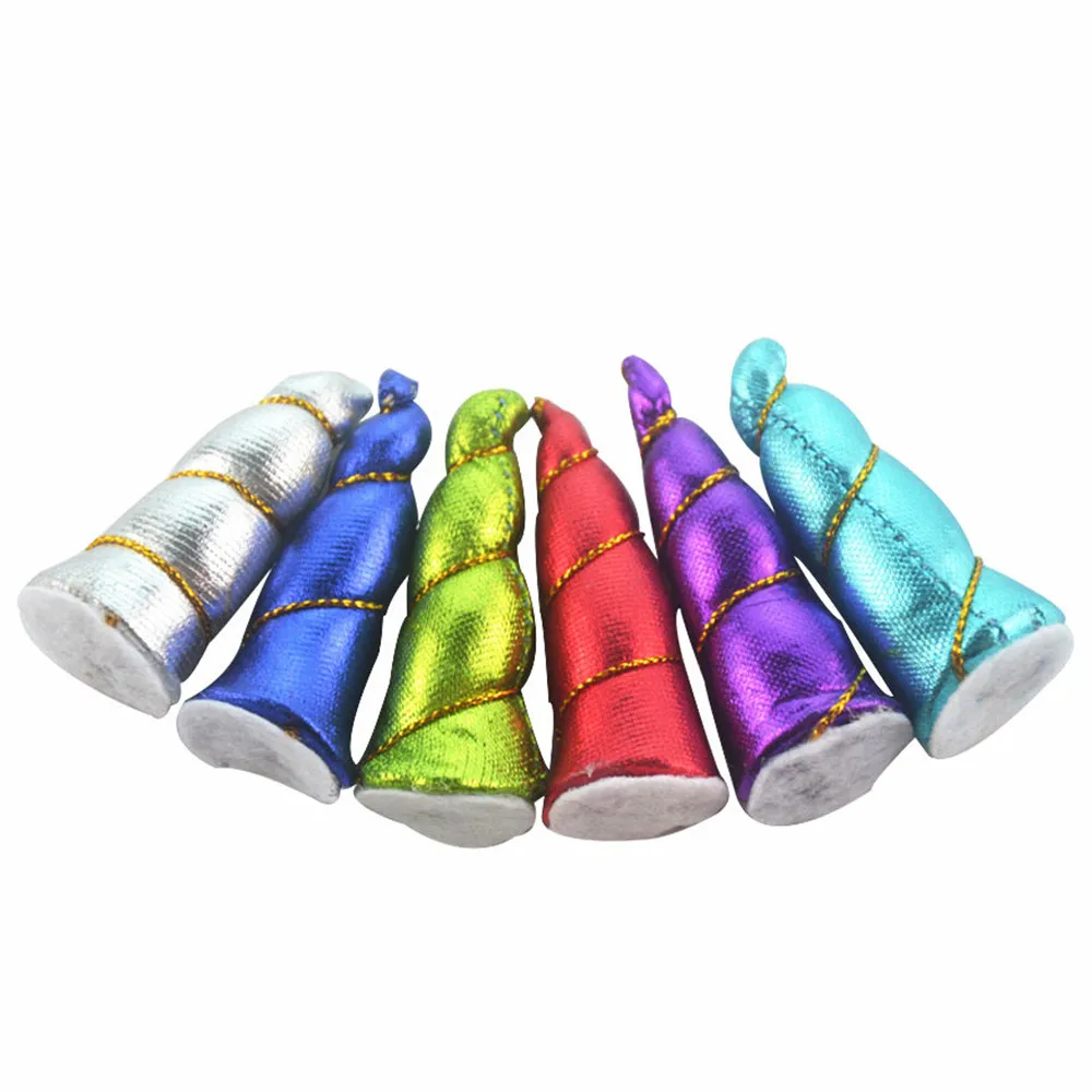 2 inch Mini Cotton Unicorn Horn Girl Birthday Party DIY Hair Accessories 12 Colors wholesale