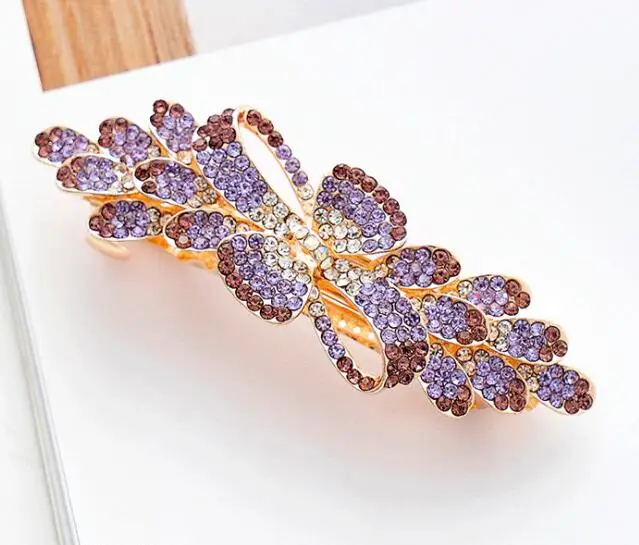 KBFJ002 Latest Fashion barrettes Rhinestone Refinement Bow-tie barrettes