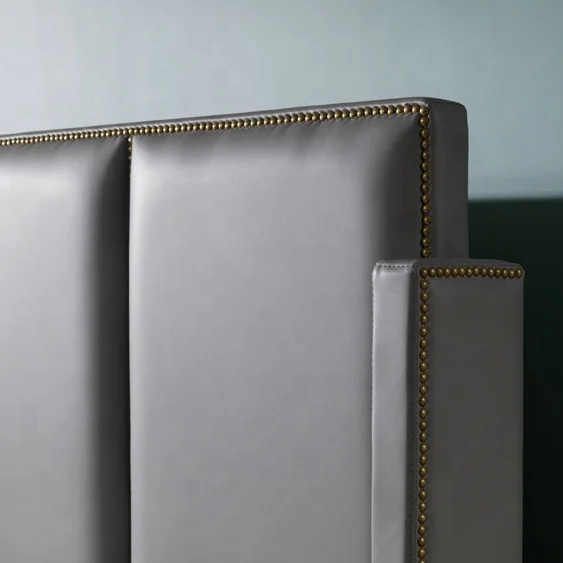 Modern Design Bedroom Furniture Leather Soft Headboard Upholstered Creative Bed Curved Personality Modern Bed