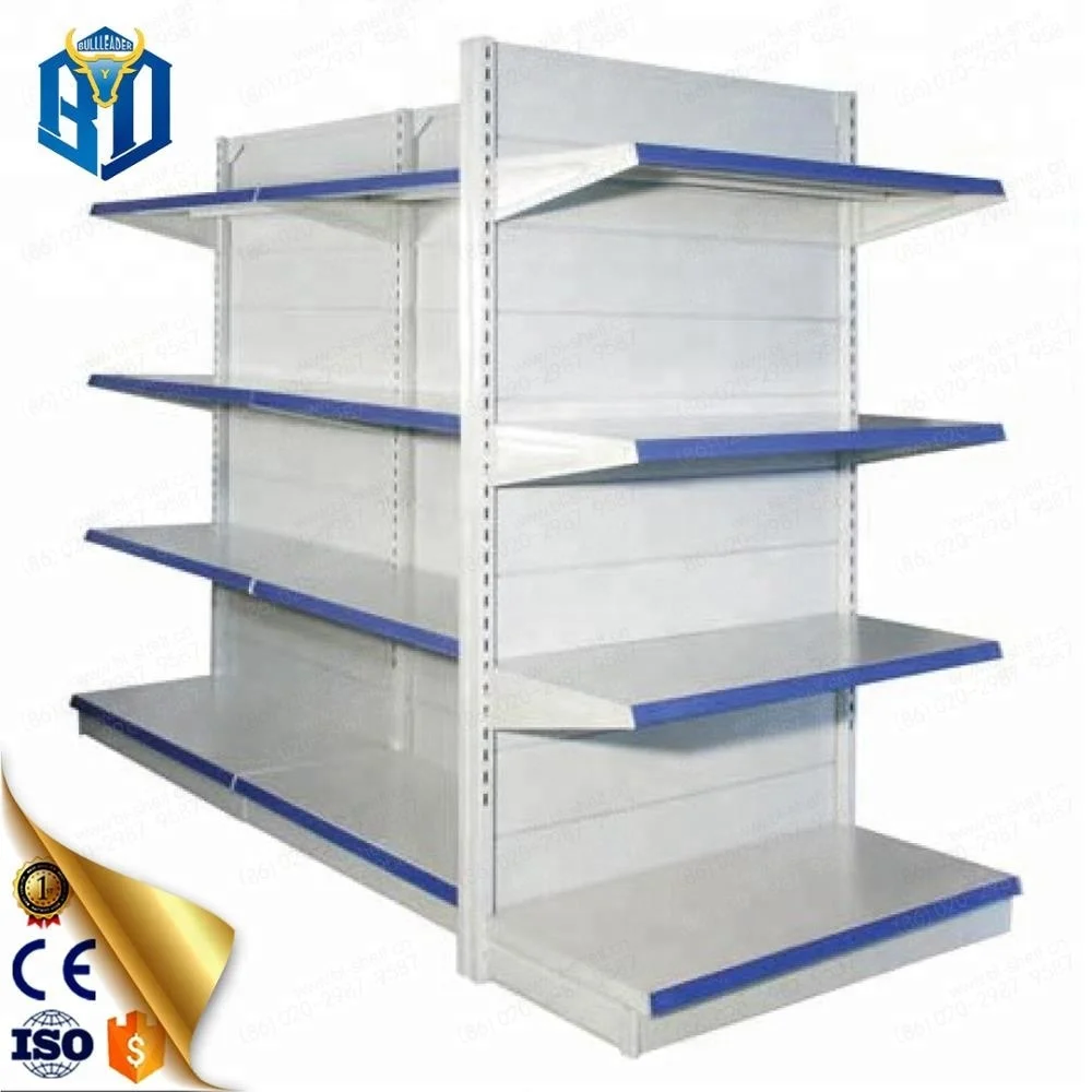 Metallic Material and Double-sided grocery shelves