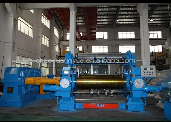XK-450 shaft rubber two roll mixing mill with automatic stock blender for sale
