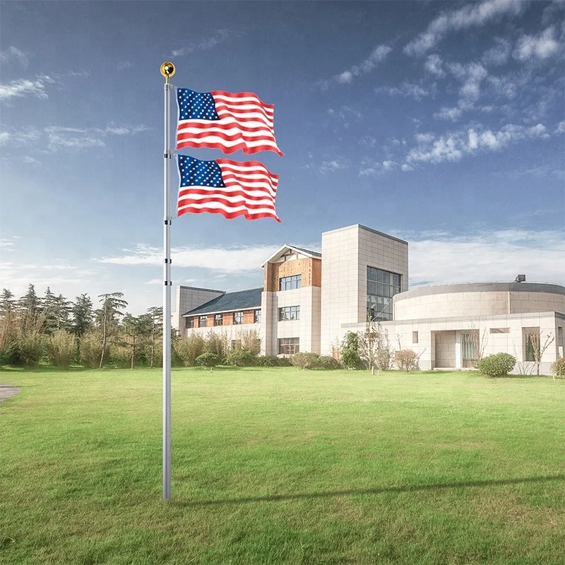 25ft Big Aluminum Flag Pole Spinning Flagpole  telescopic flapole