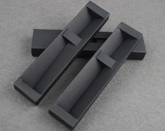 custom pen packing box professional design white cardboard pen gift box logo black window luxury gift paper cardboard pen box