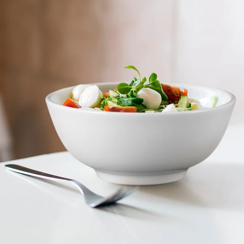 Top selling 6inch ceramic soup rice bowl, white custom logo ceramic salad bowl