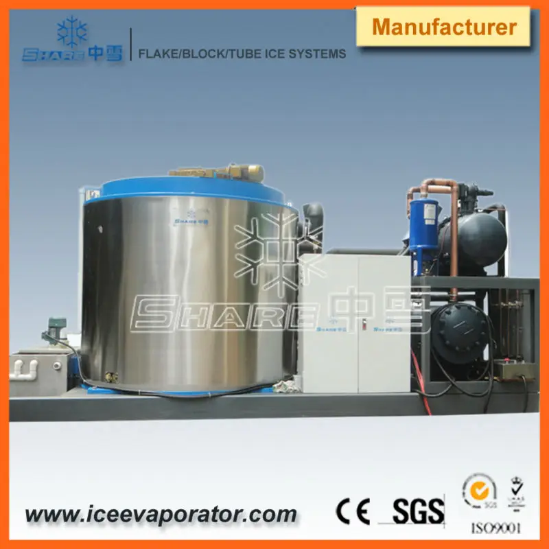 10tons flake ice maker machine with water cooling, for fishery industrial