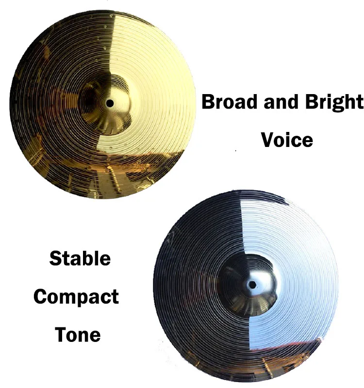 Vansir Polishing Silver Color Alloy Cymbal Set 14'HH+16' Crash+18' Crash+20' Ride with Cymbal bag