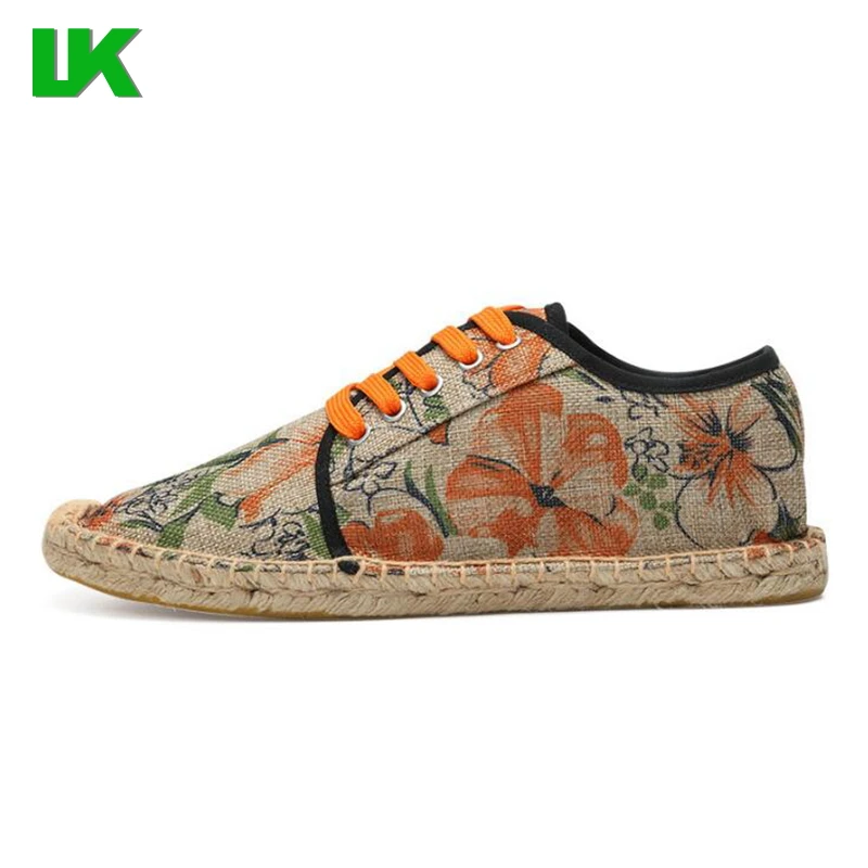 Chinese style painting linen shoes, straw fisherman shoes,fashion casual canvas shoes
