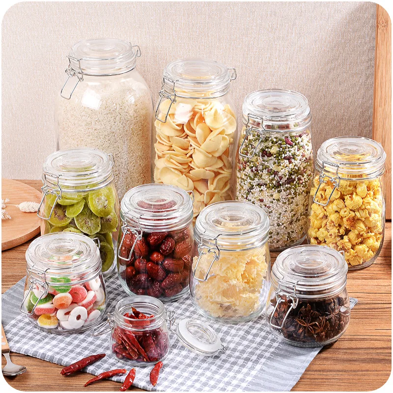 
3L big size jar wholesale custom round glass storage jar with lid 