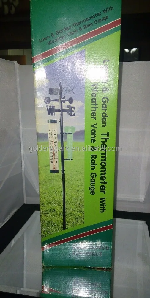 Weather Vane With Rain Gauge and Thermometer