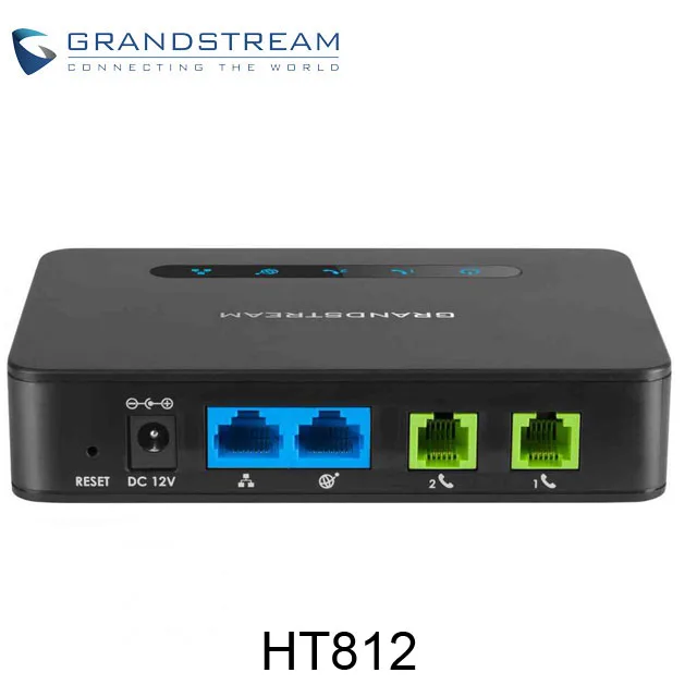 Original Grandstream HT812 IP PBX System Analog Telephone Adapter
