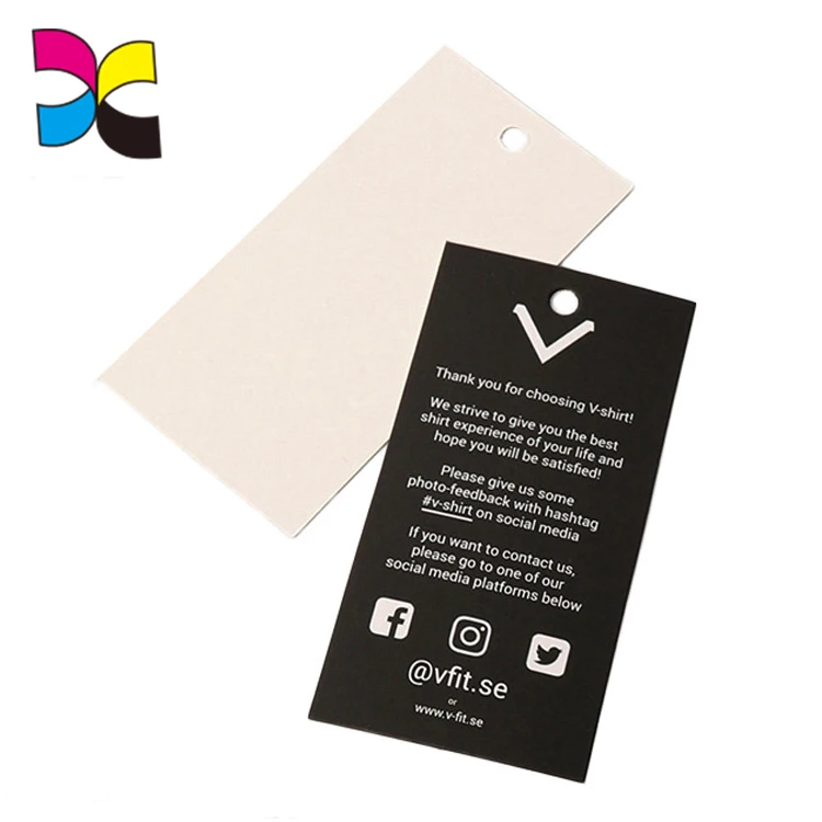 Заказной печати бумага одежда бирка с черный строка