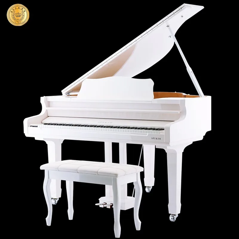 Spyker Grand Piano Digital 88 keys Midi Electric Piano 4-Foot, White Polish HD-W136
