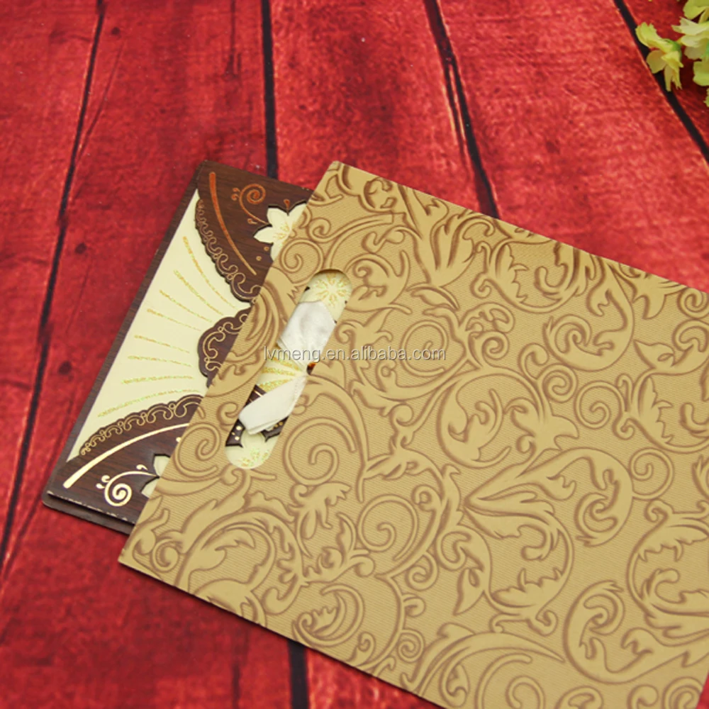 Beautiful customize free printing wooden wedding invitation card wholesale manufacturer