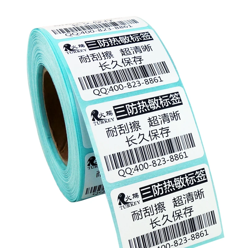 scale labels 40*30*800 supermarket waterproof direct thermal self-adhesive label for weighing scale printer (5 Rolls)