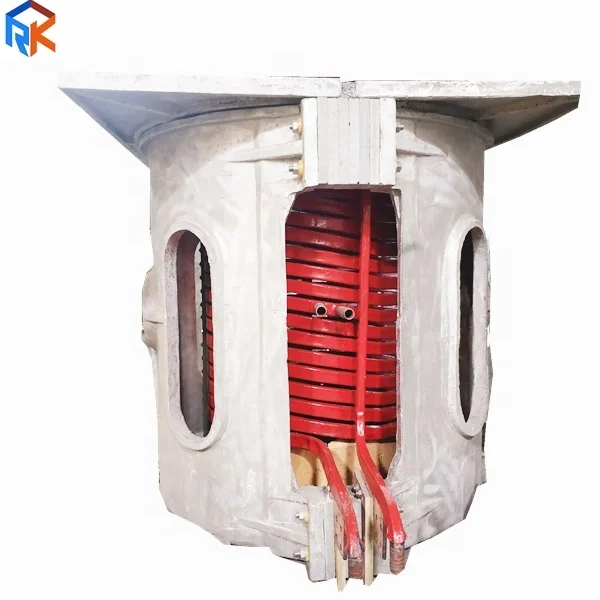1T intermediate frequency gold platinum precious metal induction melting furnace