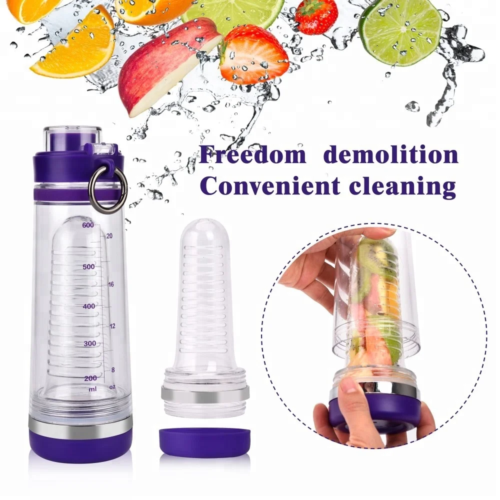 2018 Amazon Hot Sale New Product 550ml Free Sport Flip Top Lid Tritan Fruit Infuser Water Bottle